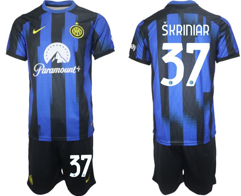Men 2023-2024 Club Inter Milan home blue 37 Soccer Jersey